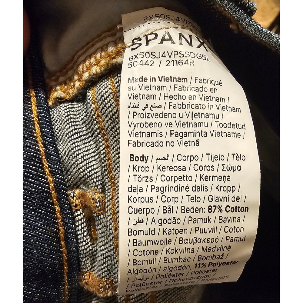 Spanx Flare Jeans Dark Wash Pull On High Rise Stretch Denim Large BXSOSJ4VP - Picture 5 of 7